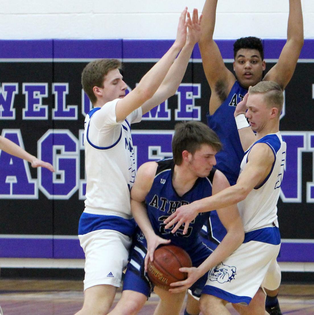 Athens vs McDonell boys basketball at Eau Claire Memorial 3-7-19